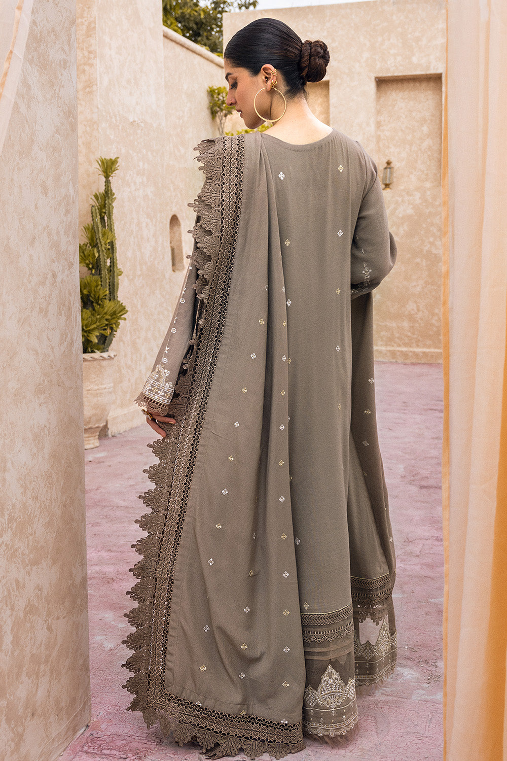 Unstitched Embroidered Karandi Salwar Kameez Suit Gul Ahmed AY-32025