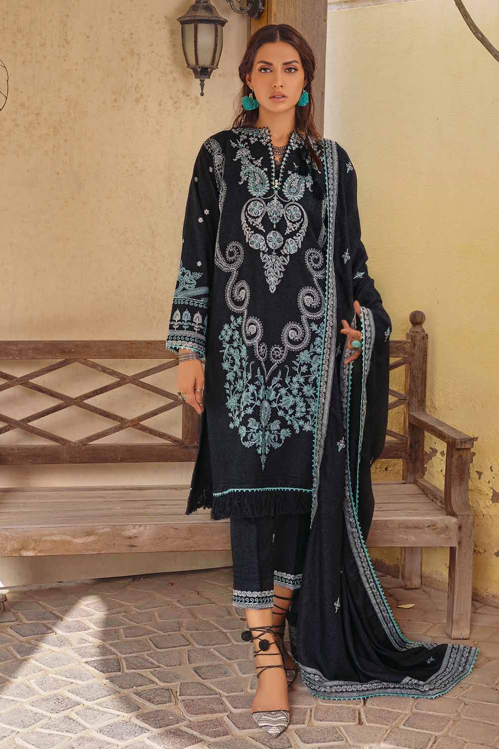 Unstitched Embroidered Linen Salwar Kameez Suit Gul Ahmed RC-32001