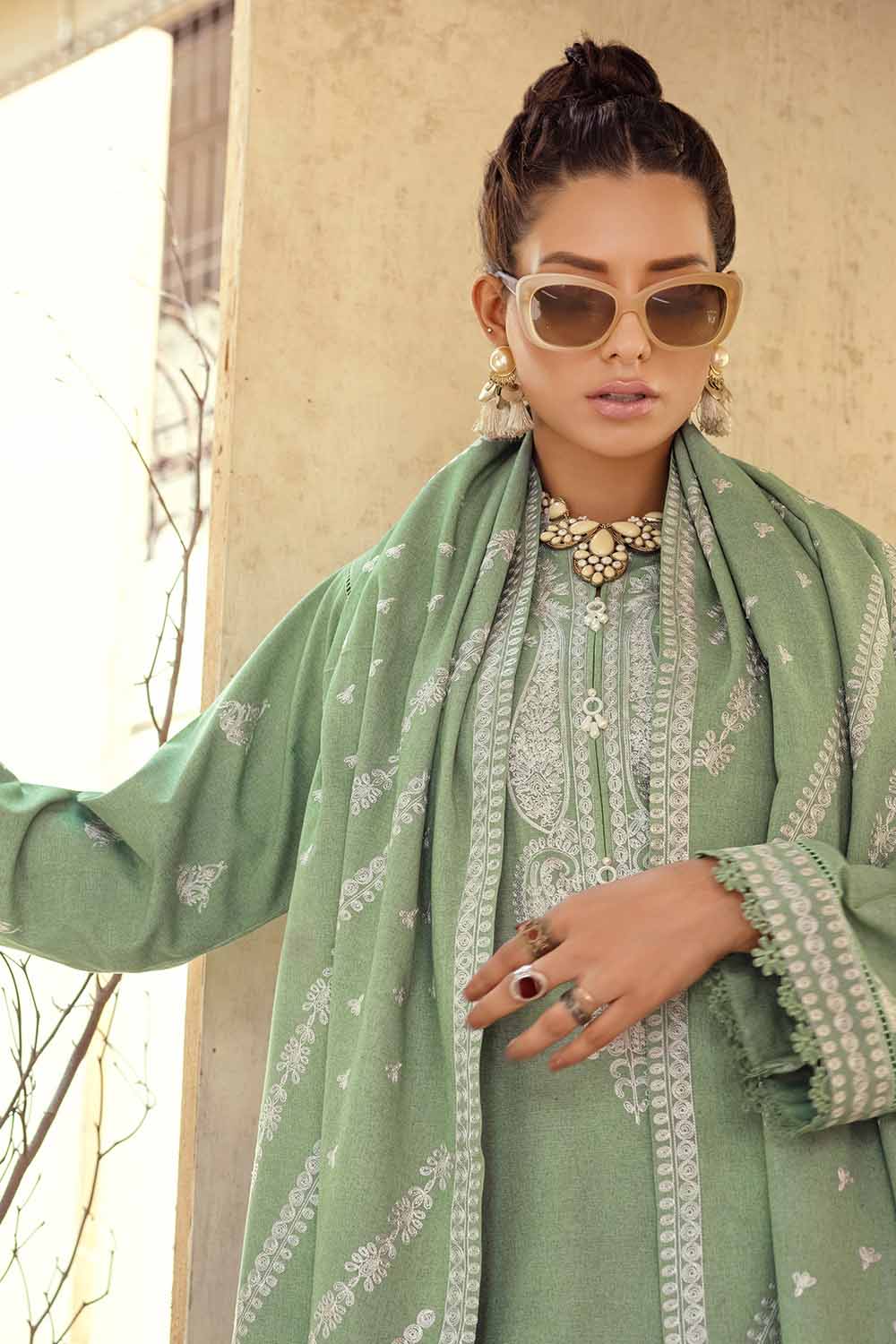 Unstitched Embroidered Linen Salwar Kameez Suit Gul Ahmed RC-32002