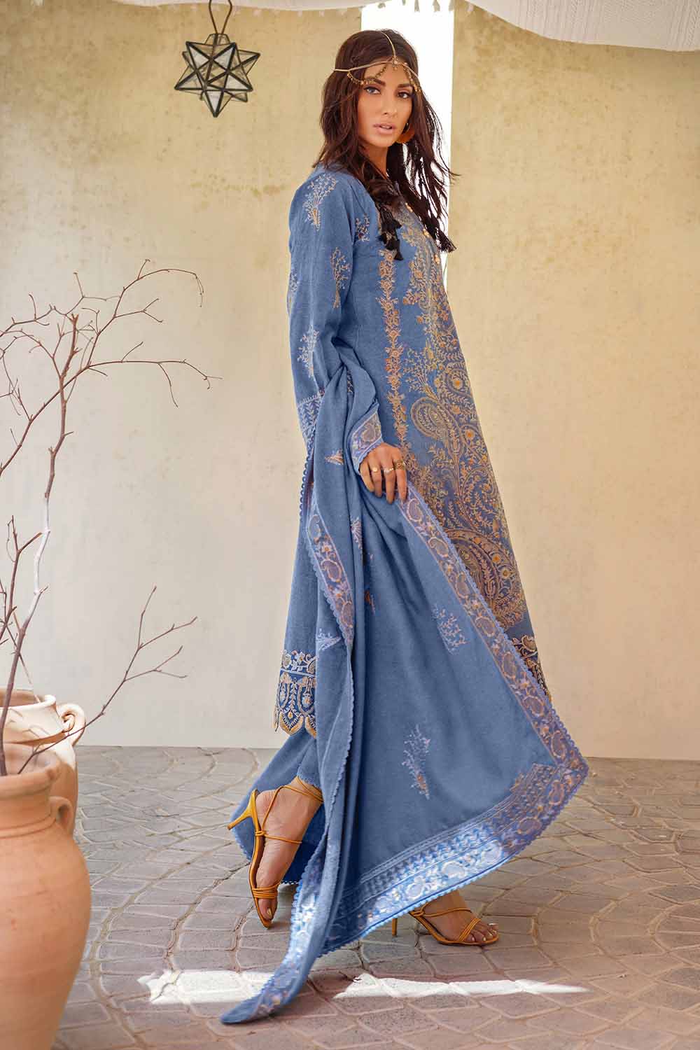 Unstitched Embroidered Linen Salwar Kameez Suit Gul Ahmed RC-32005