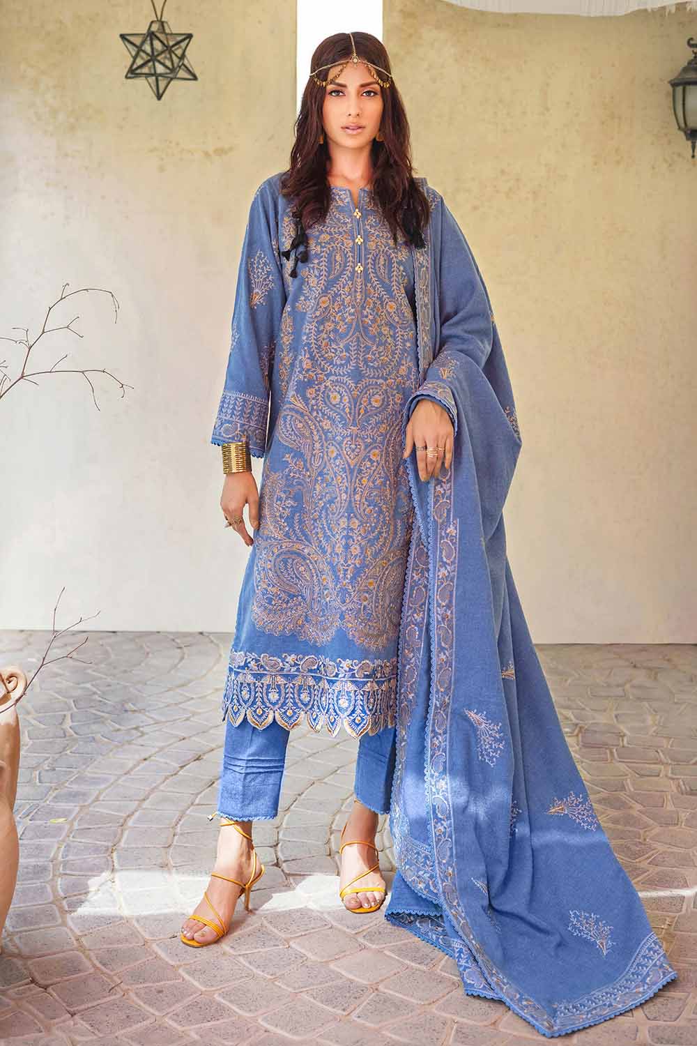 Unstitched Embroidered Linen Salwar Kameez Suit Gul Ahmed RC-32005