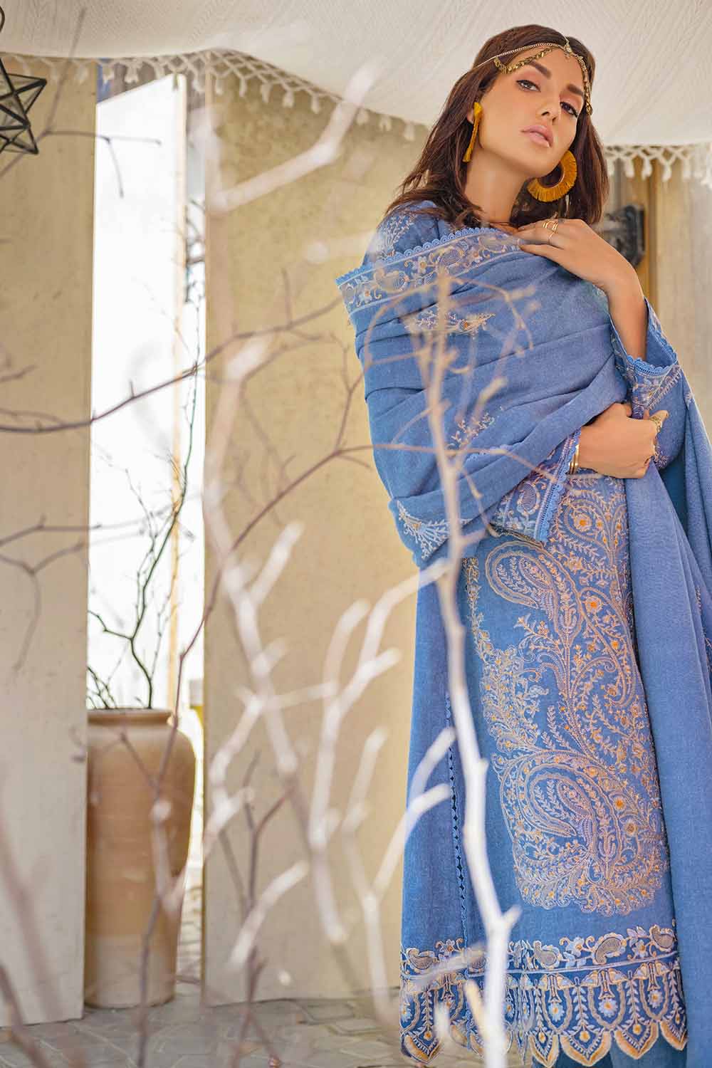 Unstitched Embroidered Linen Salwar Kameez Suit Gul Ahmed RC-32005