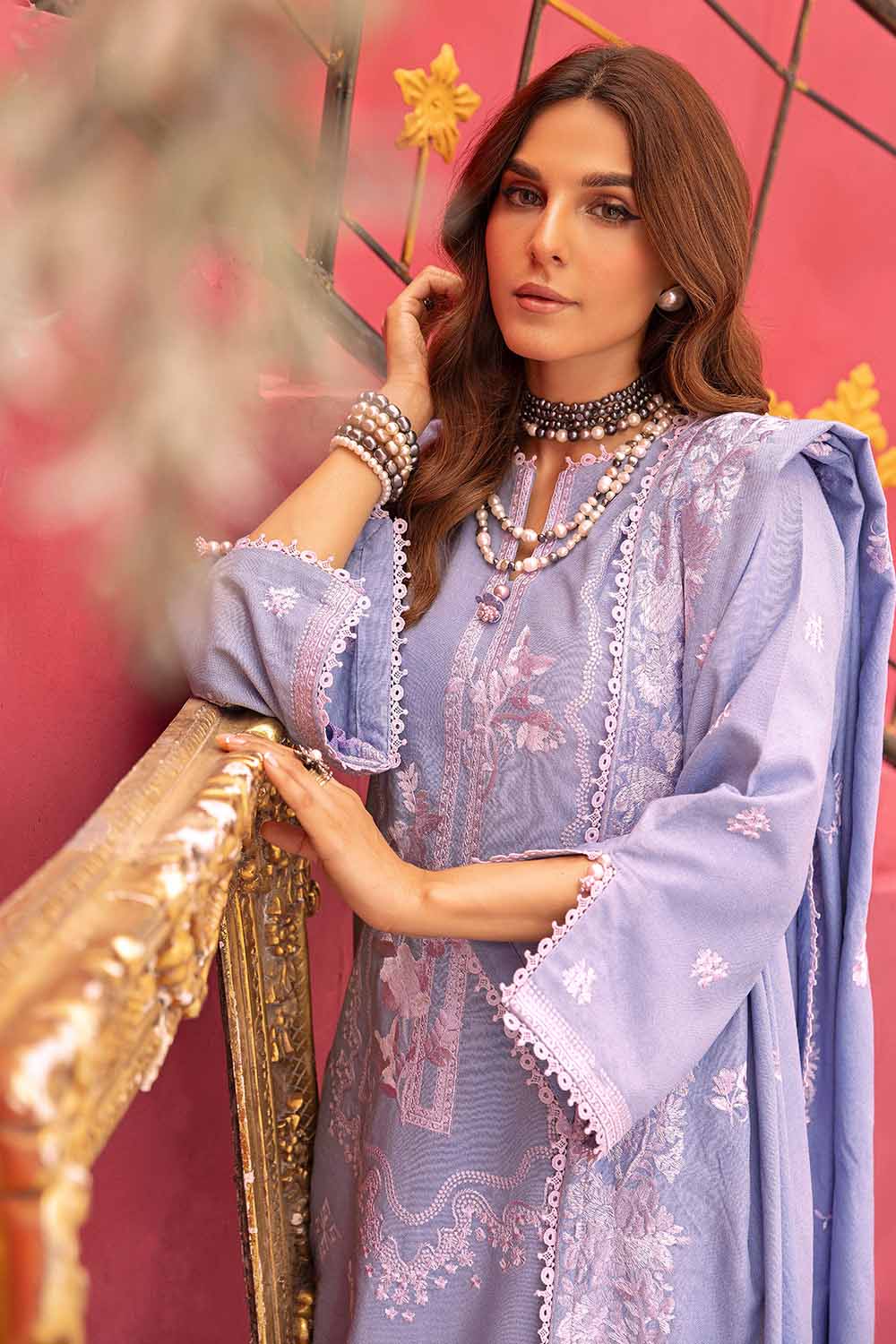 Unstitched Embroidered Linen Salwar Kameez Suit Gul Ahmed RC-32007