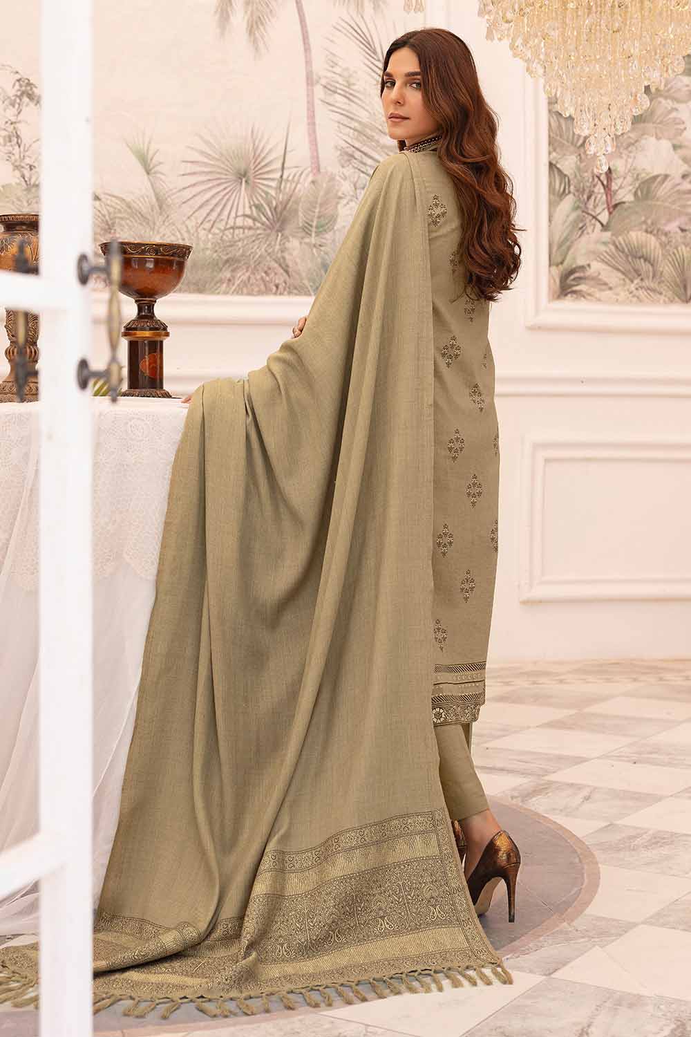 Unstitched Embroidered Pashmina Salwar Kameez Suit Gul Ahmed AP-32090