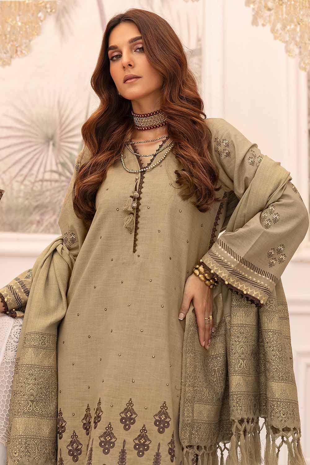Unstitched Embroidered Pashmina Salwar Kameez Suit Gul Ahmed AP-32090