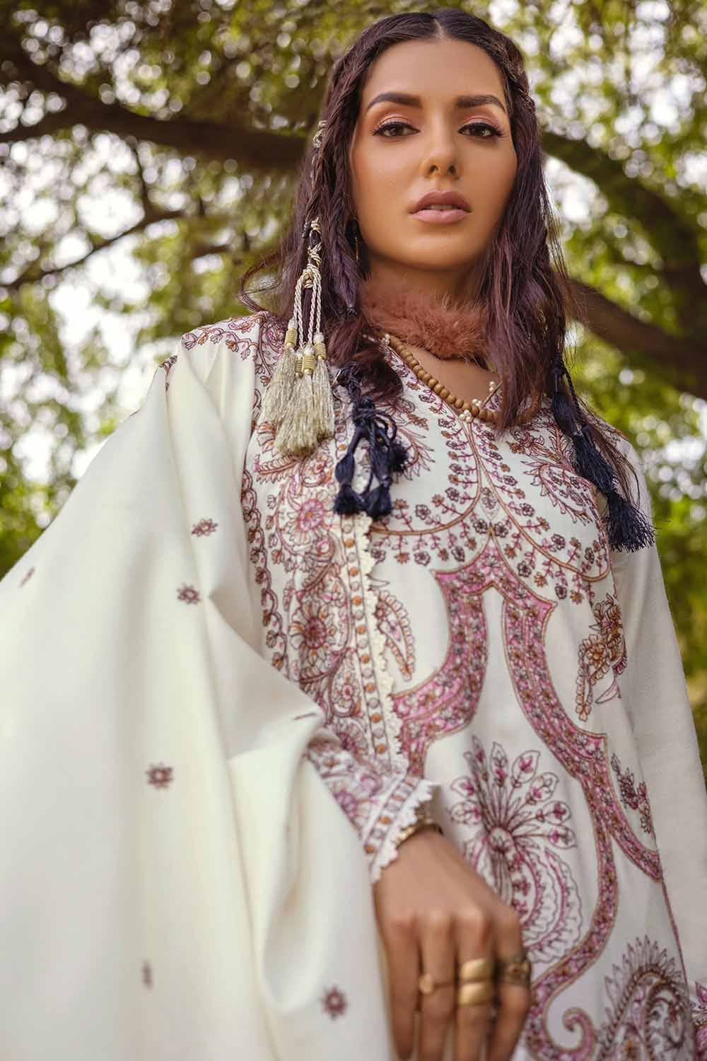Unstitched Embroidered Pashmina Salwar Kameez Suit Gul Ahmed RC-32009