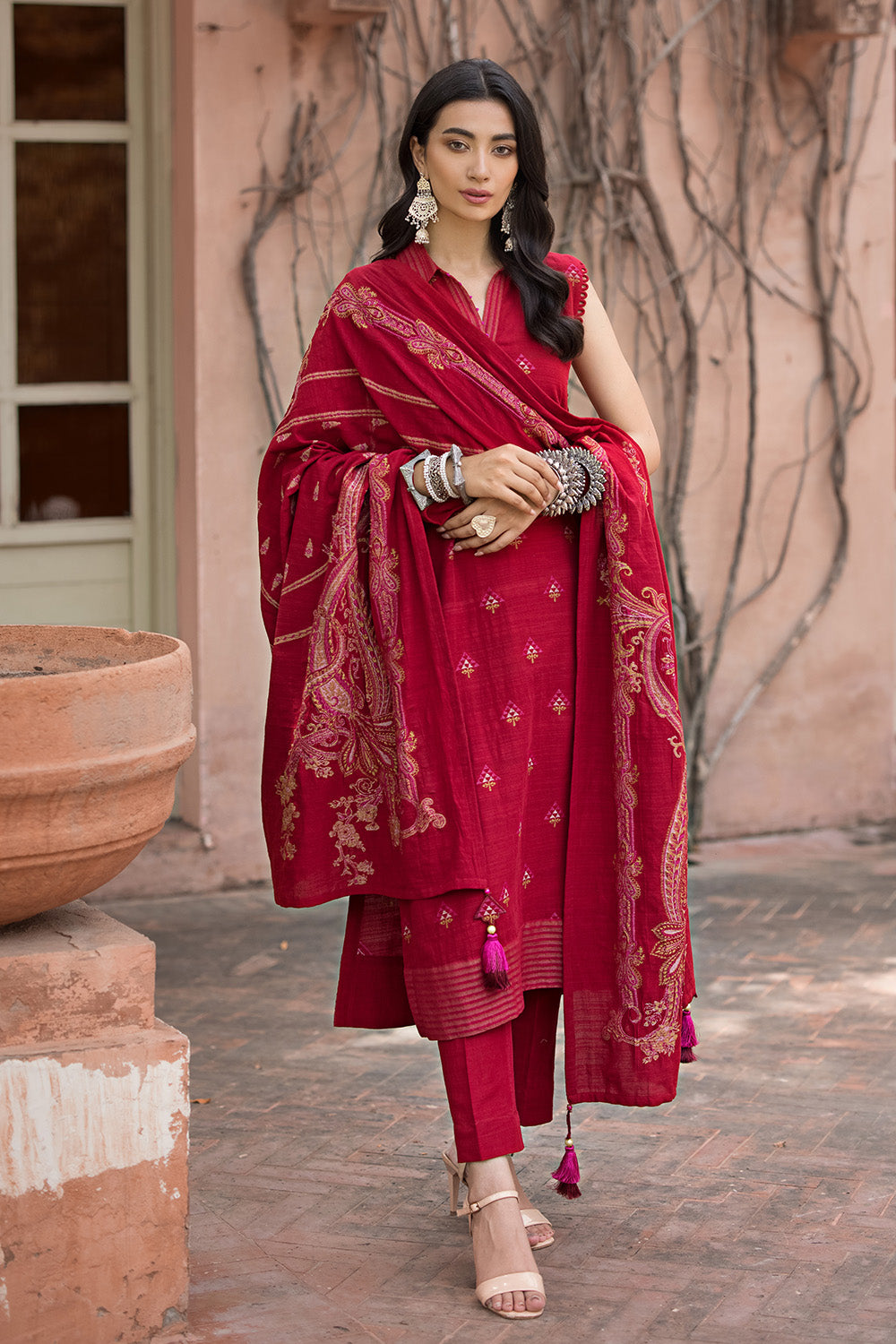 Unstitched Khaddar Jacquard Salwar Kameez Suit Gul Ahmed MJ-32075