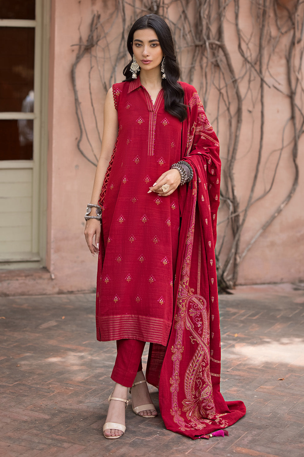 Unstitched Khaddar Jacquard Salwar Kameez Suit Gul Ahmed MJ-32075