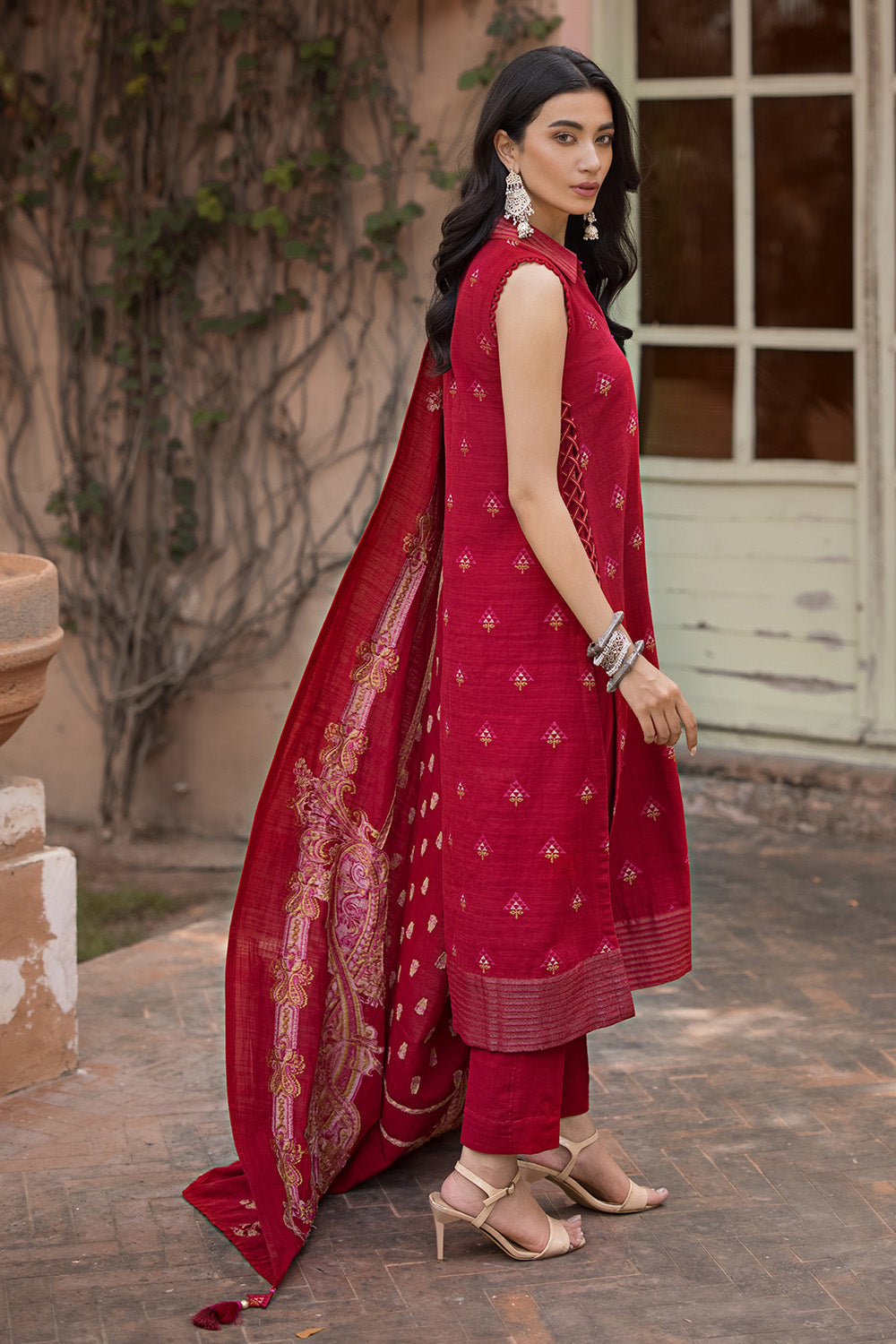 Unstitched Khaddar Jacquard Salwar Kameez Suit Gul Ahmed MJ-32075