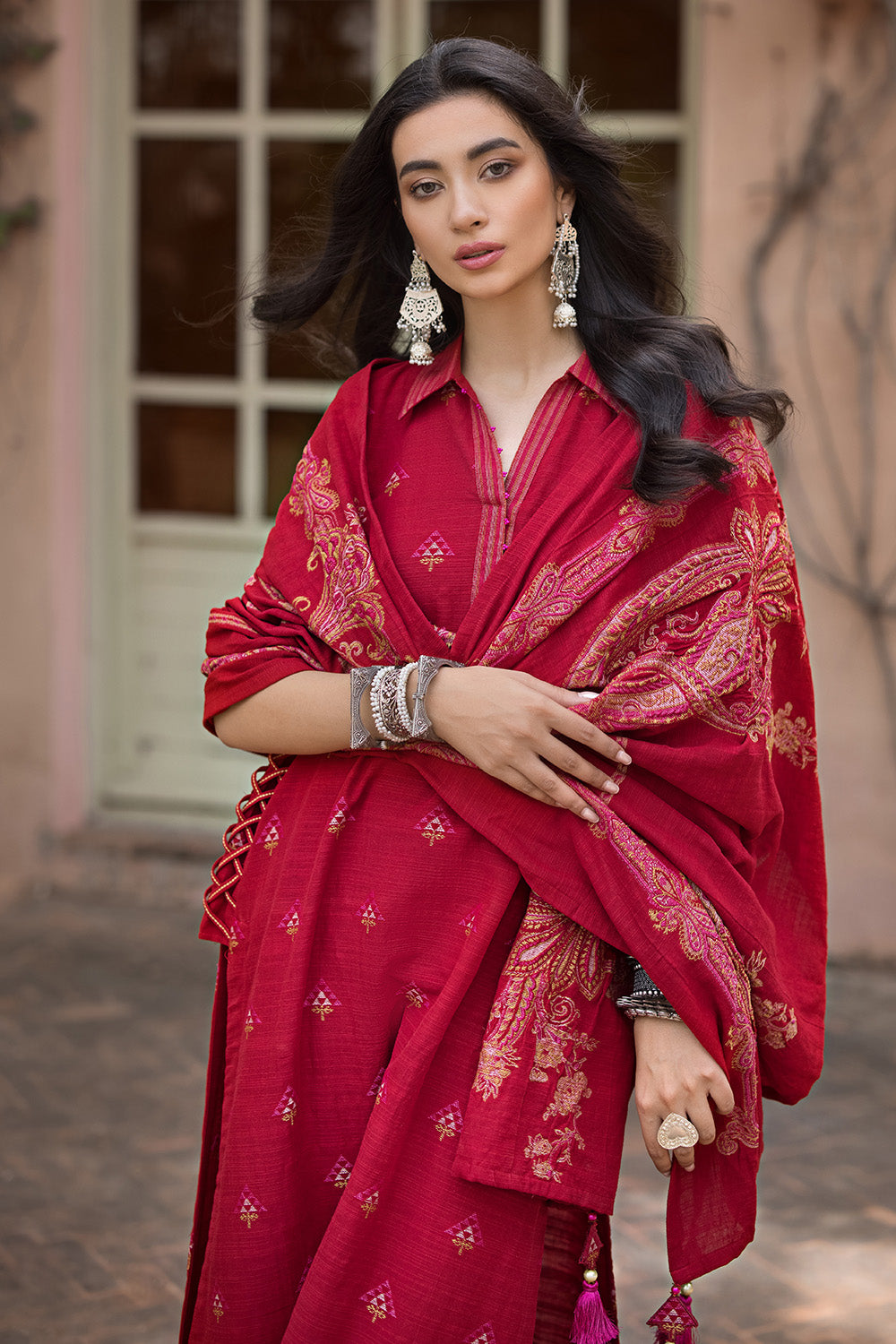 Unstitched Khaddar Jacquard Salwar Kameez Suit Gul Ahmed MJ-32075
