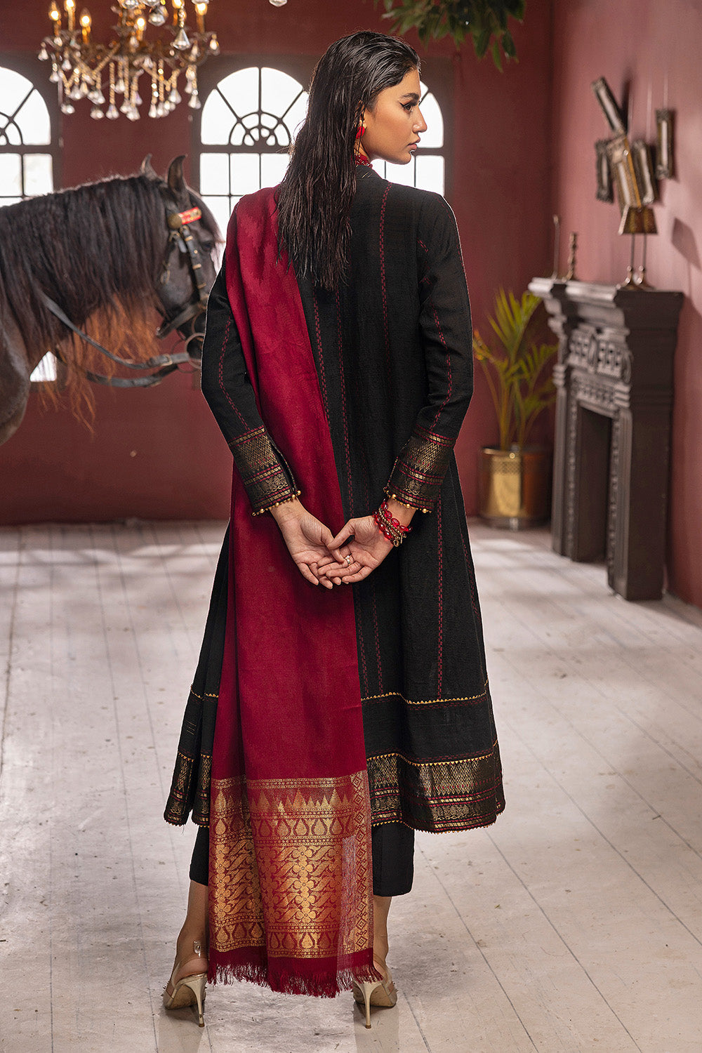 Unstitched Pashmina Salwar Kameez Suit Gul Ahmed AP-32084