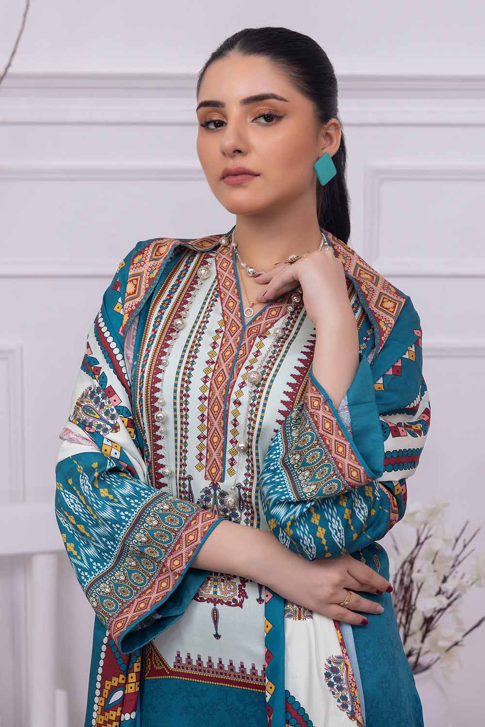 Unstitched Printed Cotail Salwar Kameez Suit Gul Ahmed WNS-32251 A