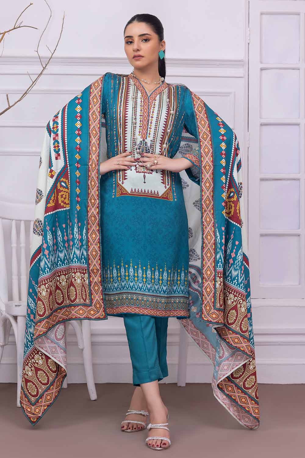 Unstitched Printed Cotail Salwar Kameez Suit Gul Ahmed WNS-32251 A