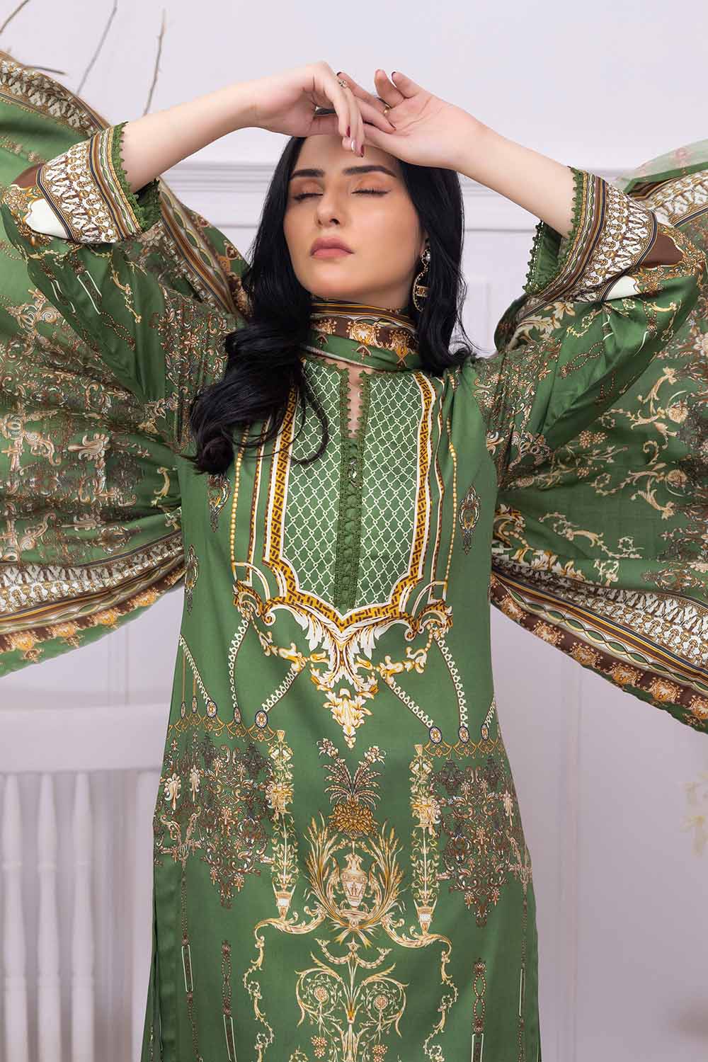 Unstitched Printed Cotail Salwar Kameez Suit Gul Ahmed WNS-32252 A