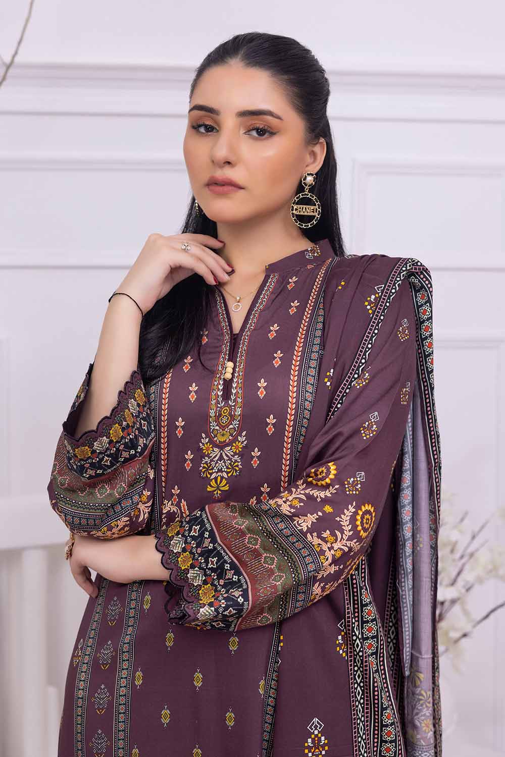 Unstitched Printed Cotail Salwar Kameez Suit Gul Ahmed WNS-32255 A