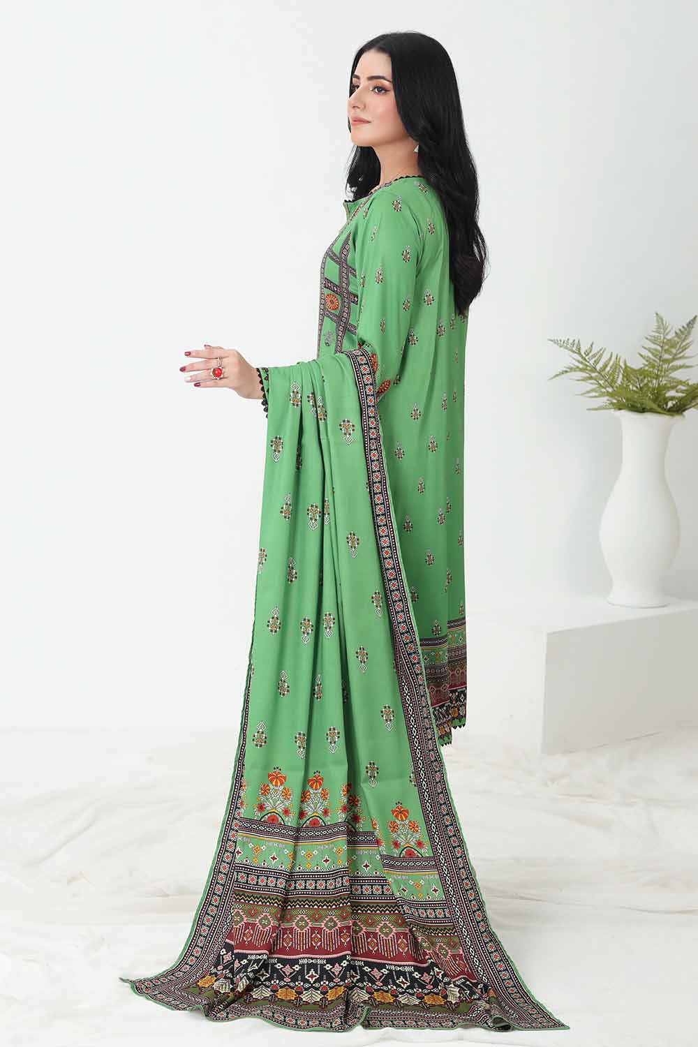 Unstitched Printed Cotail Salwar Kameez Suit Gul Ahmed WNS-32255 B