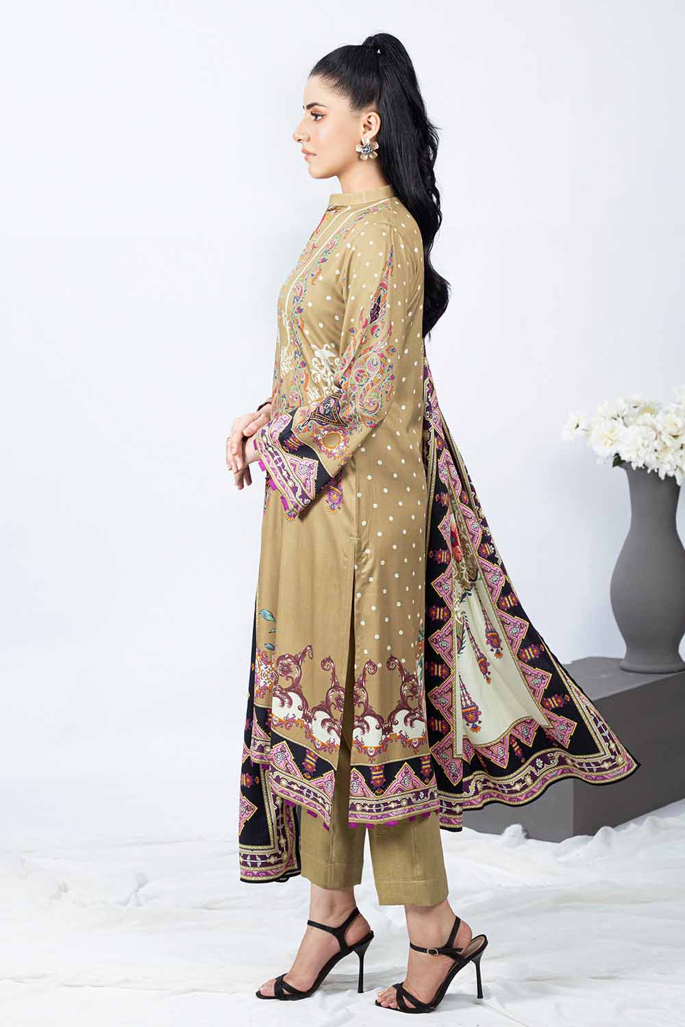 Unstitched Printed Cotail Salwar Kameez Suit Gul Ahmed WNS-32256 A