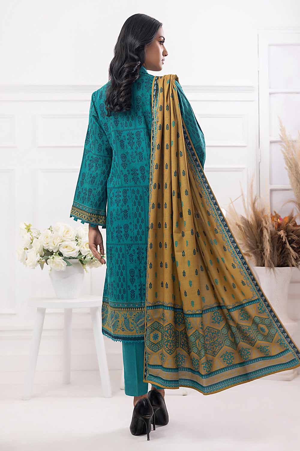 Unstitched Printed Dhanak Salwar Kameez Suit Gul Ahmed WNS-32175 A