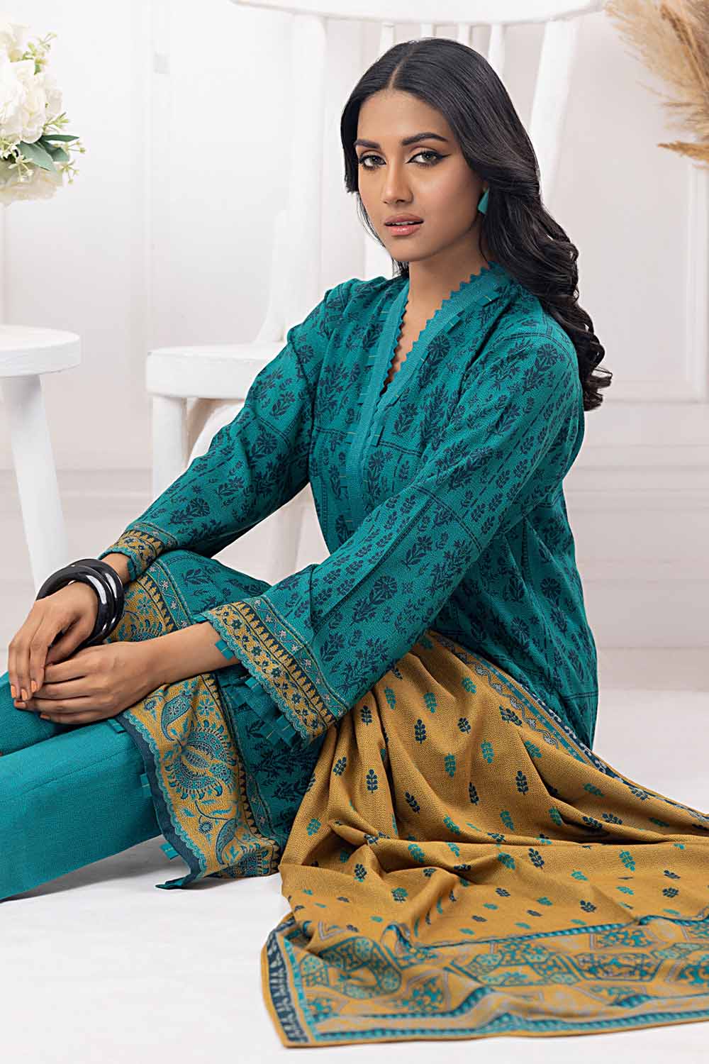 Unstitched Printed Dhanak Salwar Kameez Suit Gul Ahmed WNS-32175 A