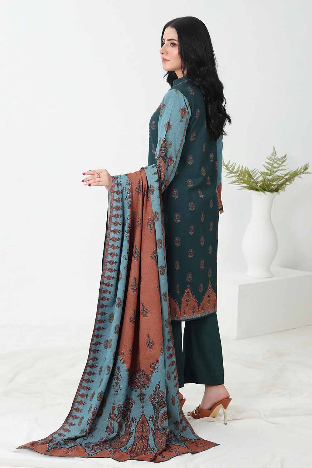 Unstitched Printed Dhanak Salwar Kameez Suit Gul Ahmed WNS-32190 A