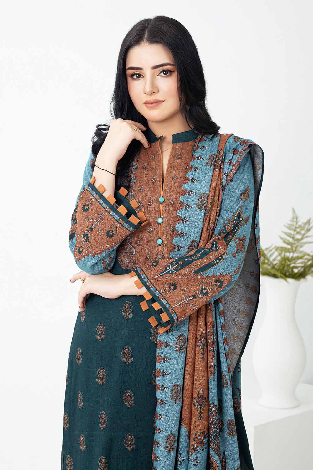 Unstitched Printed Dhanak Salwar Kameez Suit Gul Ahmed WNS-32190 A