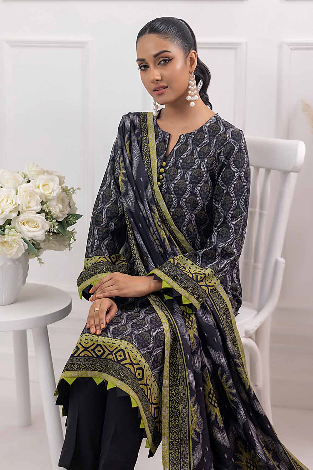Unstitched Printed Dhanak Salwar Kameez Suit Gul Ahmed WNS-32205 B