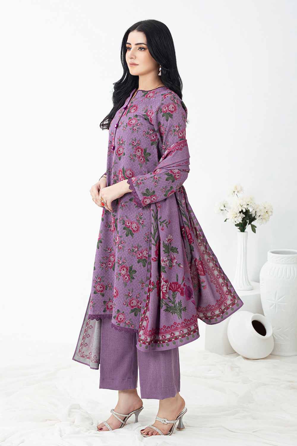 Unstitched Printed Dhanak Salwar Kameez Suit Gul Ahmed WNS-32206 A