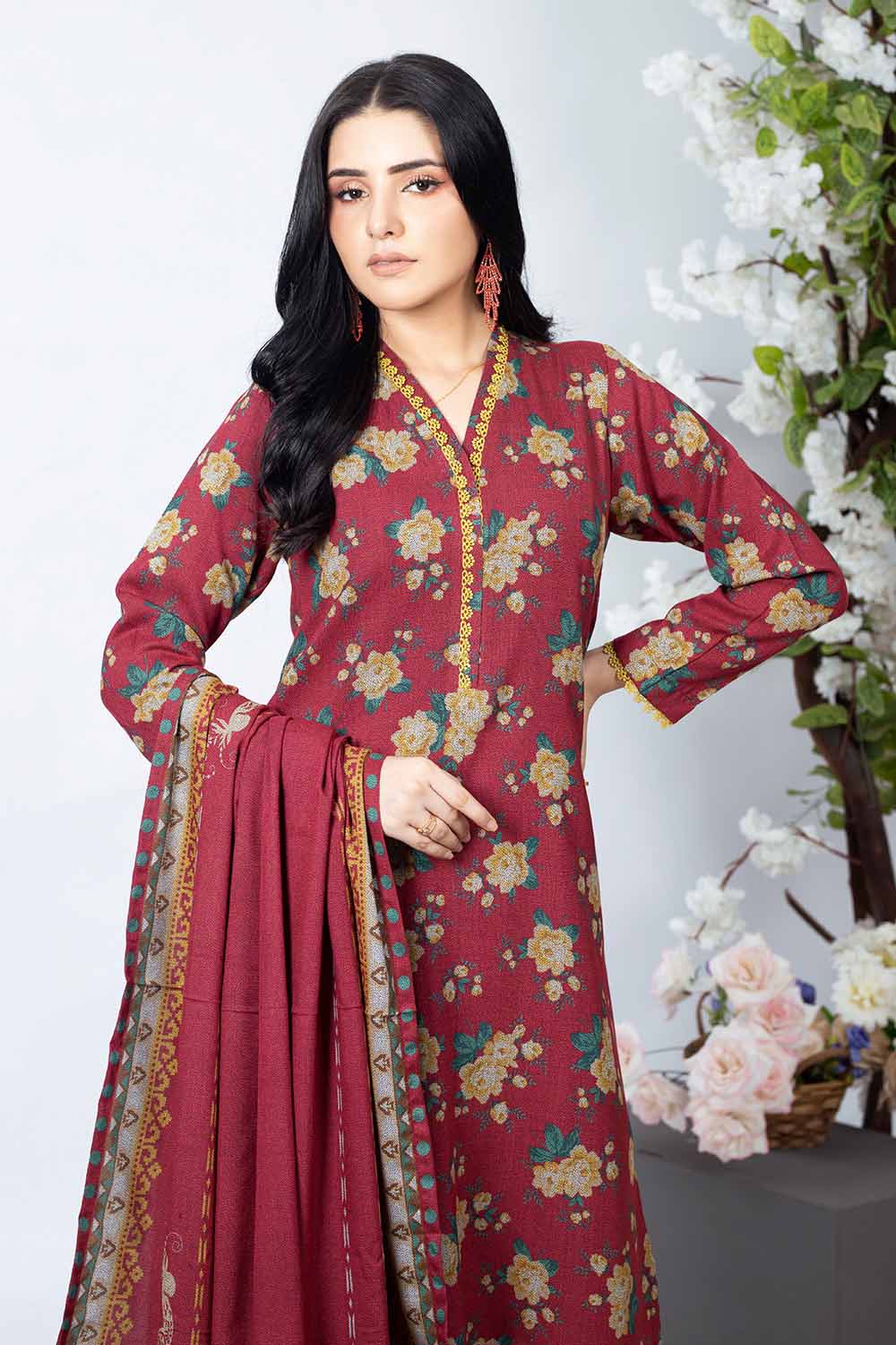 Unstitched Printed Dhanak Salwar Kameez Suit Gul Ahmed WNS-32206 B