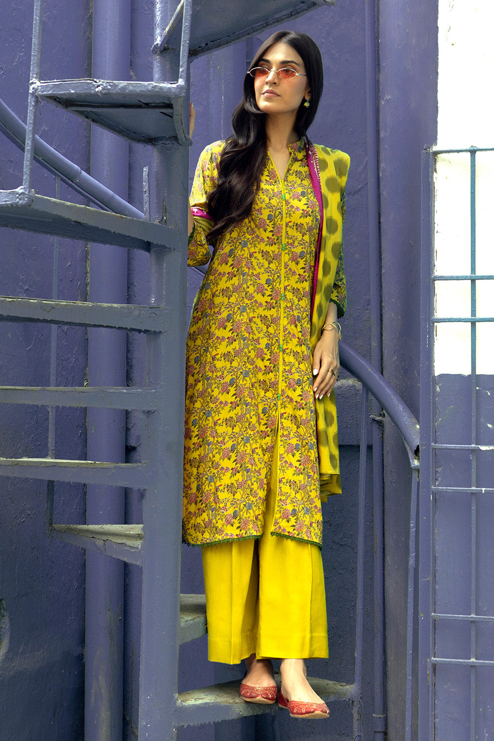 Unstitched Printed Dobby Linen Salwar Kameez Suit Gul Ahmed LT-32022 A