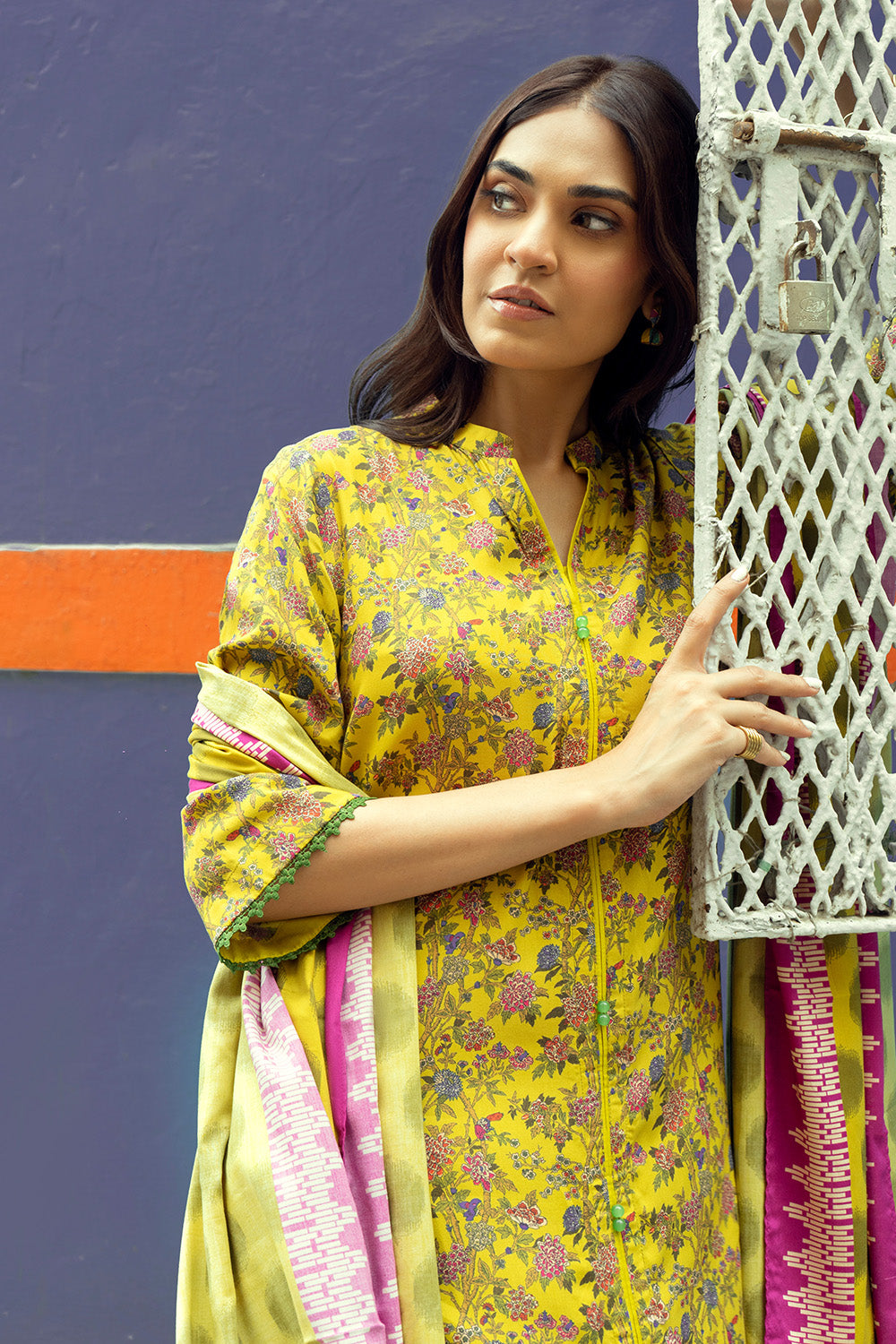 Unstitched Printed Dobby Linen Salwar Kameez Suit Gul Ahmed LT-32022 A