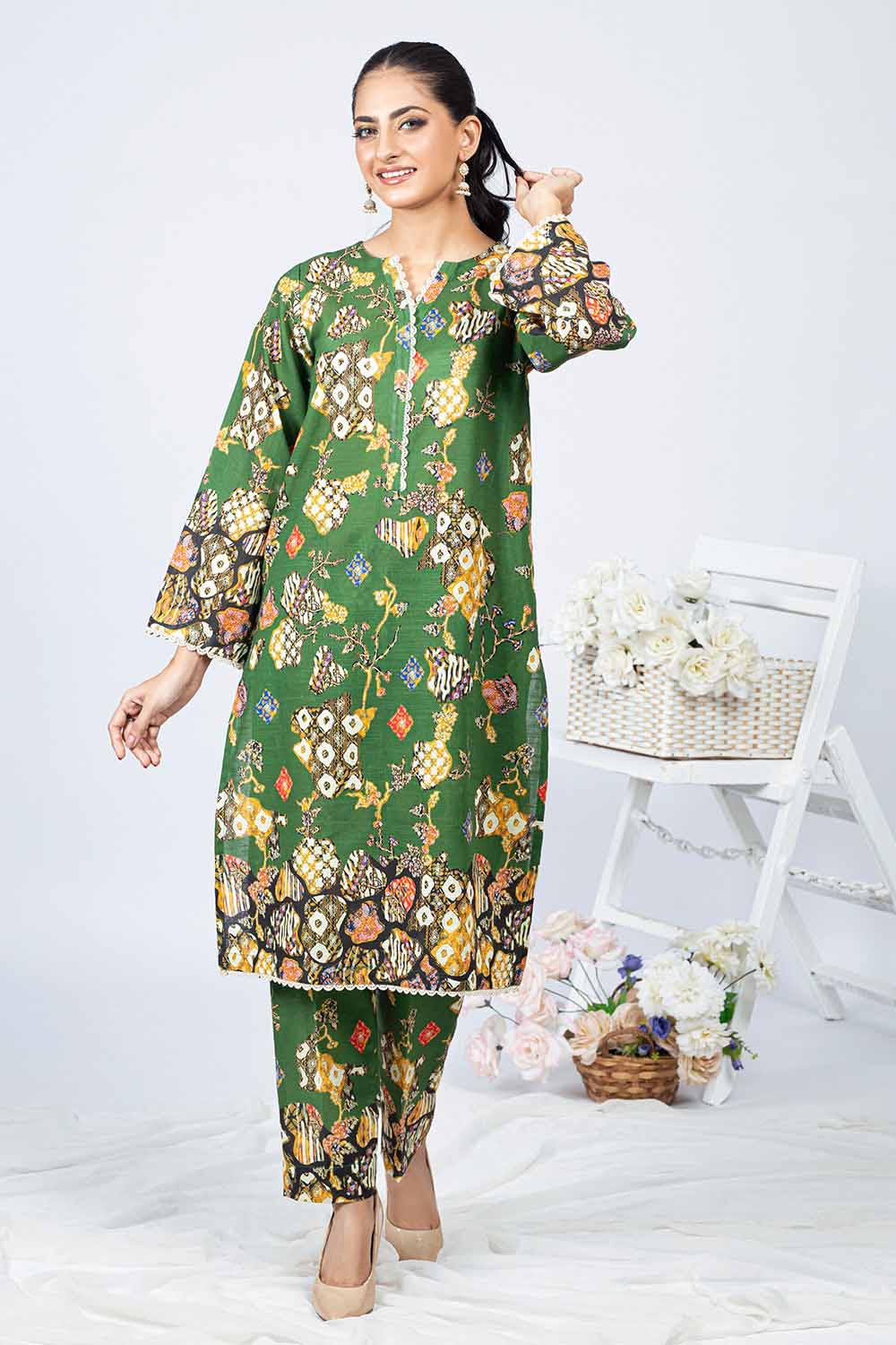 Unstitched Printed Khaddar Salwar Kameez Suit Gul Ahmed WNSS-32014