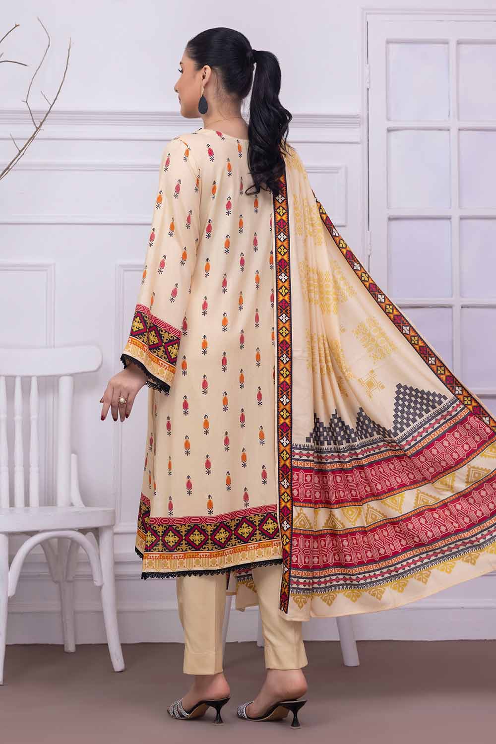 Unstitched Printed Linen Salwar Kameez Suit Gul Ahmed WNS-32228 A