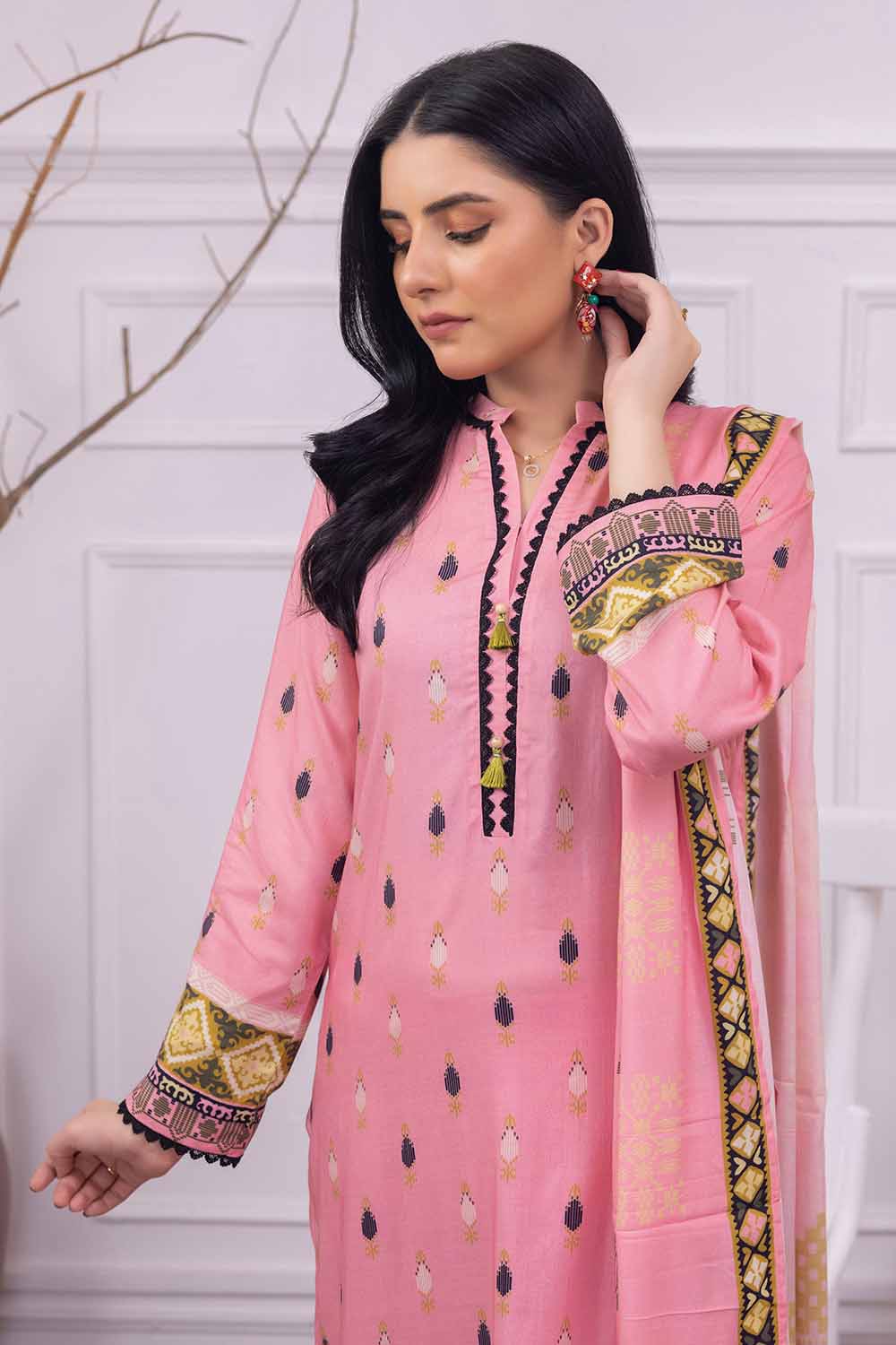 Unstitched Printed Linen Salwar Kameez Suit Gul Ahmed WNS-32228 B