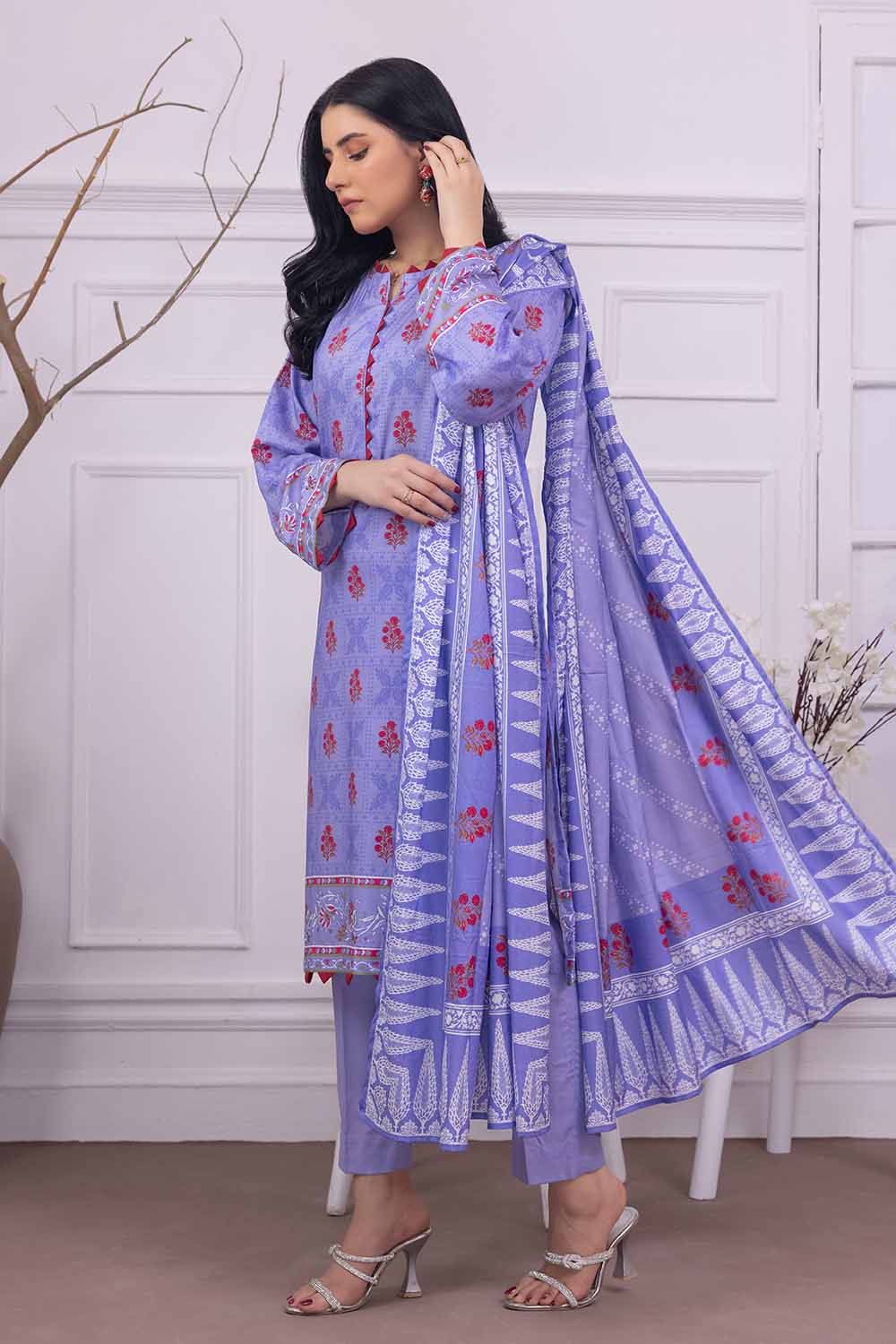 Unstitched Printed Linen Salwar Kameez Suit Gul Ahmed WNS-32231 A