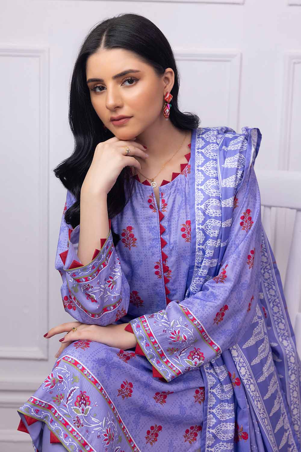 Unstitched Printed Linen Salwar Kameez Suit Gul Ahmed WNS-32231 A