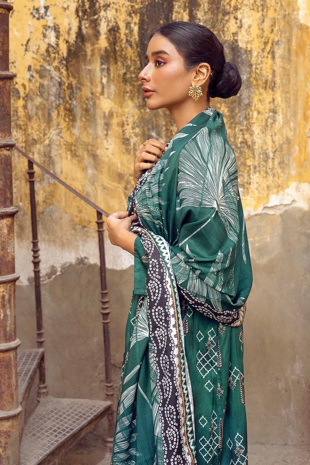 Unstitched Printed Linen Suit Salwar Kameez Gul Ahmed LT-32013 A