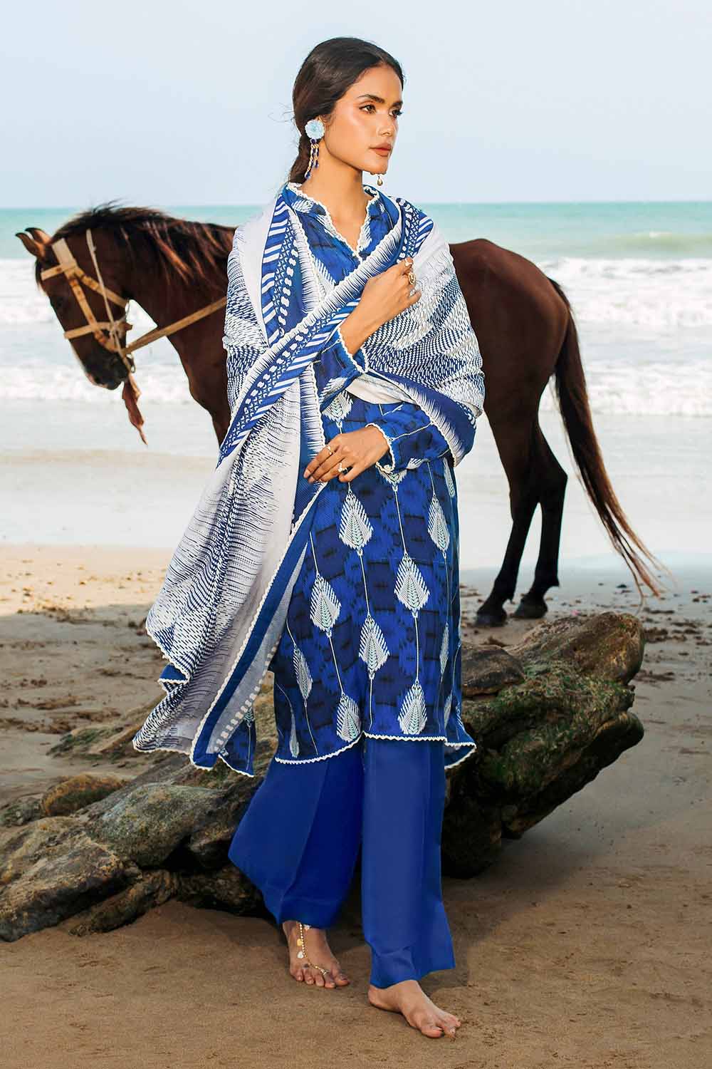 Unstitched Printed Linen Suit Salwar Kameez Gul Ahmed LT-32020 A