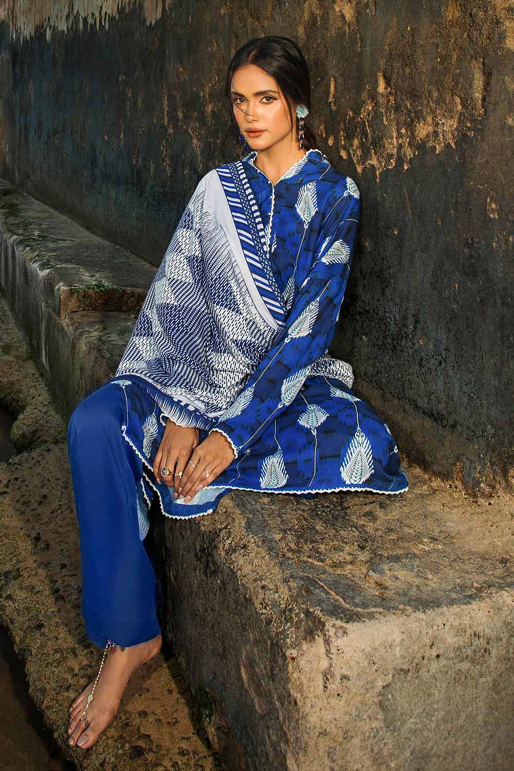 Unstitched Printed Linen Suit Salwar Kameez Gul Ahmed LT-32020 A