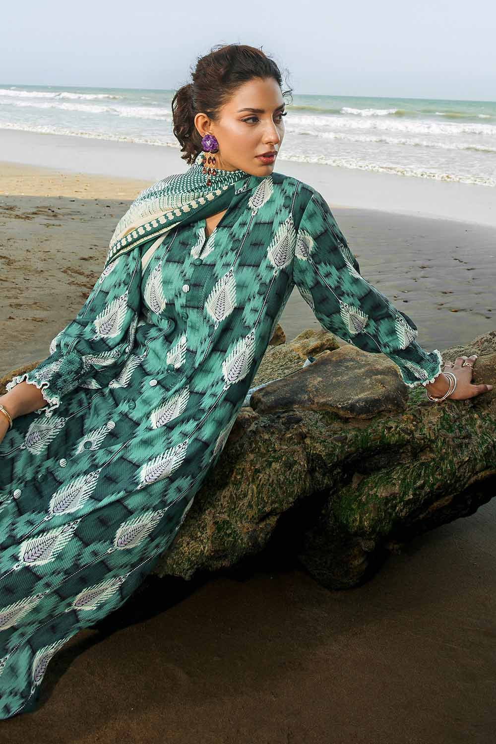 Unstitched Printed Linen Suit Salwar Kameez Gul Ahmed LT-32020 B