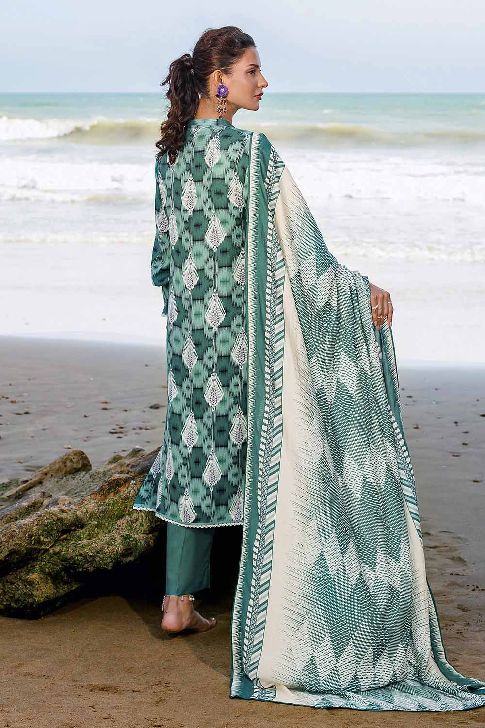Unstitched Printed Linen Suit Salwar Kameez Gul Ahmed LT-32020 B