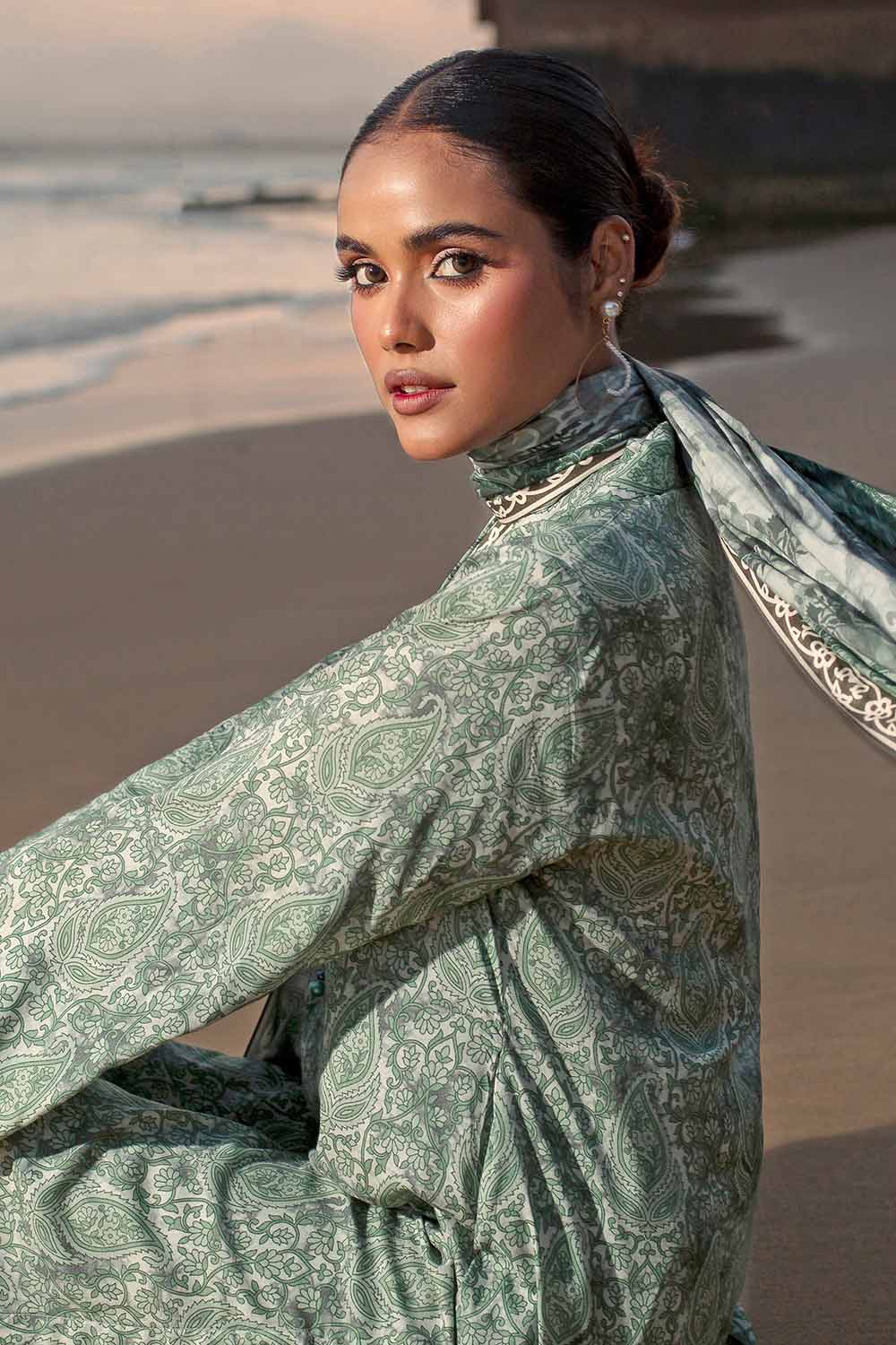 Unstitched Printed Linen Suit Salwar Kameez Gul Ahmed LT-32021 B