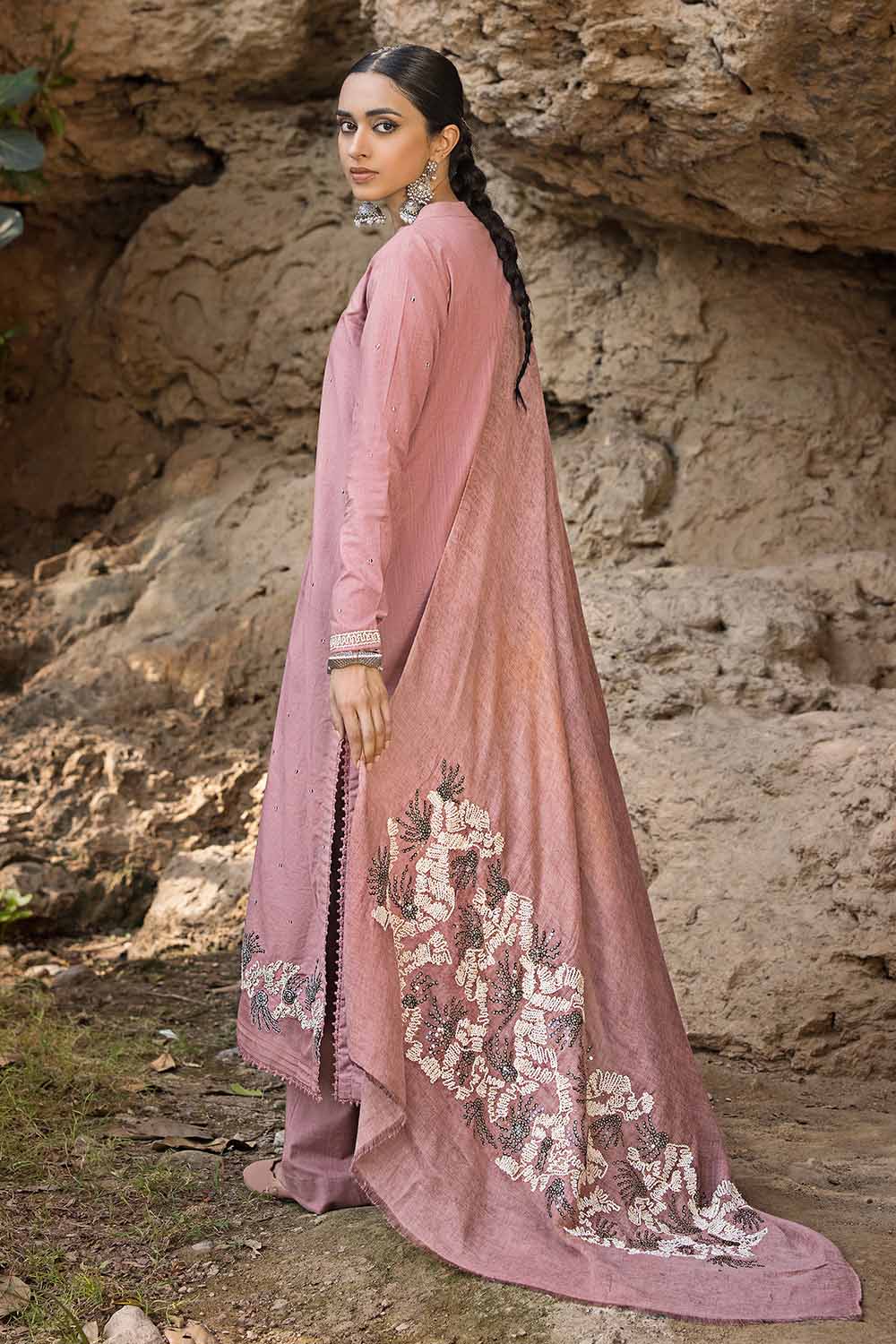 Unstitched Sequins Embroidered Pashmina Salwar Kameez Suit Gul Ahmed AP-32092