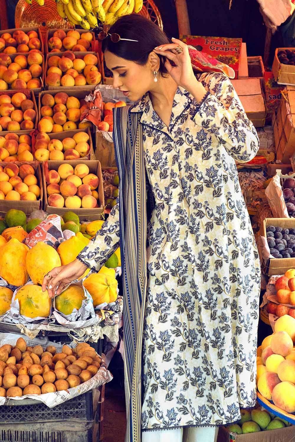 Unstitched Printed Linen Suit Salwar Kameez Gul Ahmed LT-32011 A