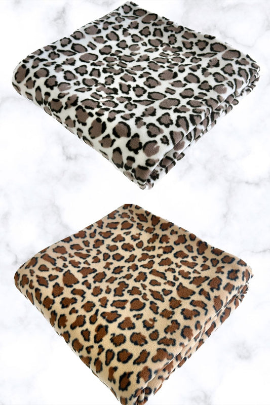 Leopard Anti Pill Fleece Fabric Blanket