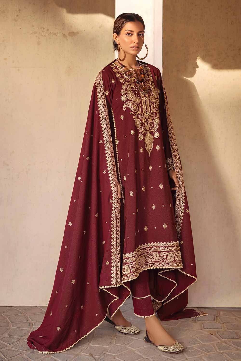 Unstitched Embroidered Pashmina Salwar Kameez Suit Gul Ahmed RC-32008