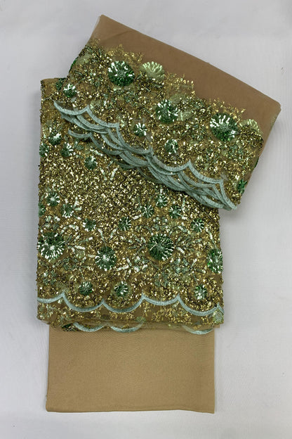 D8 Unstitched Ladies Embroidered Net 4pc Suit