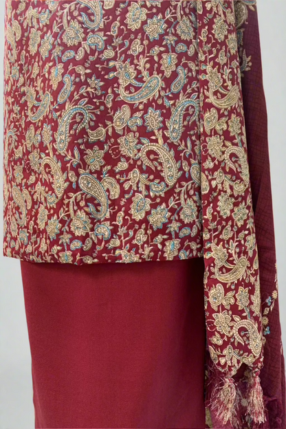 405 Unstitched Ladies Paisley Print Alpine 3pc Warm Suit