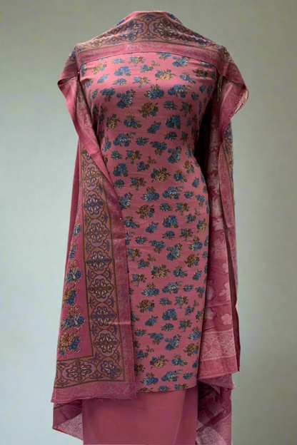 9492 Ladies Floral Printed Alpine 3pc Warm Unstitched Suit