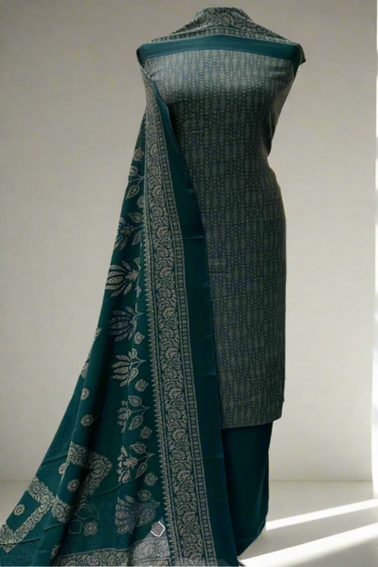 27329 Floral Printed Alpine 3pc Warm Unstitched Suit