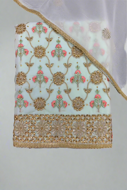 5497 Multi Embroidery Georgette 4pc Unstitched Suit